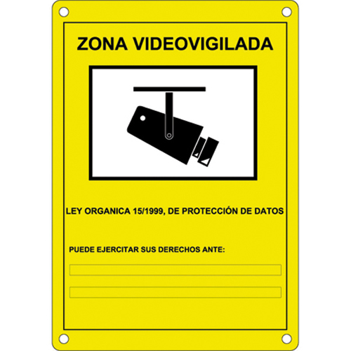 CARTEL CCTV ACCESORIOS DE VIDEO- CARTEL PLÁSTICO EXTERIOR SERIGRAFIADO SEGÚN NORMATIVA LOPD
